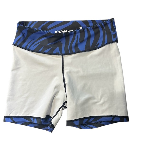 Grrrl athletic shorts, MMA, royal blue/black print, poly/spandex, ex cond - Picture 5 of 6